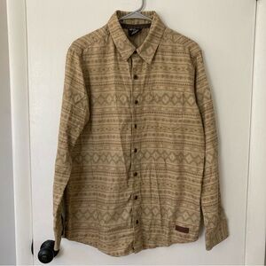Sherpa Adventure Gear Tan Southwestern Print Button-Up Shirt - Men’s Medium